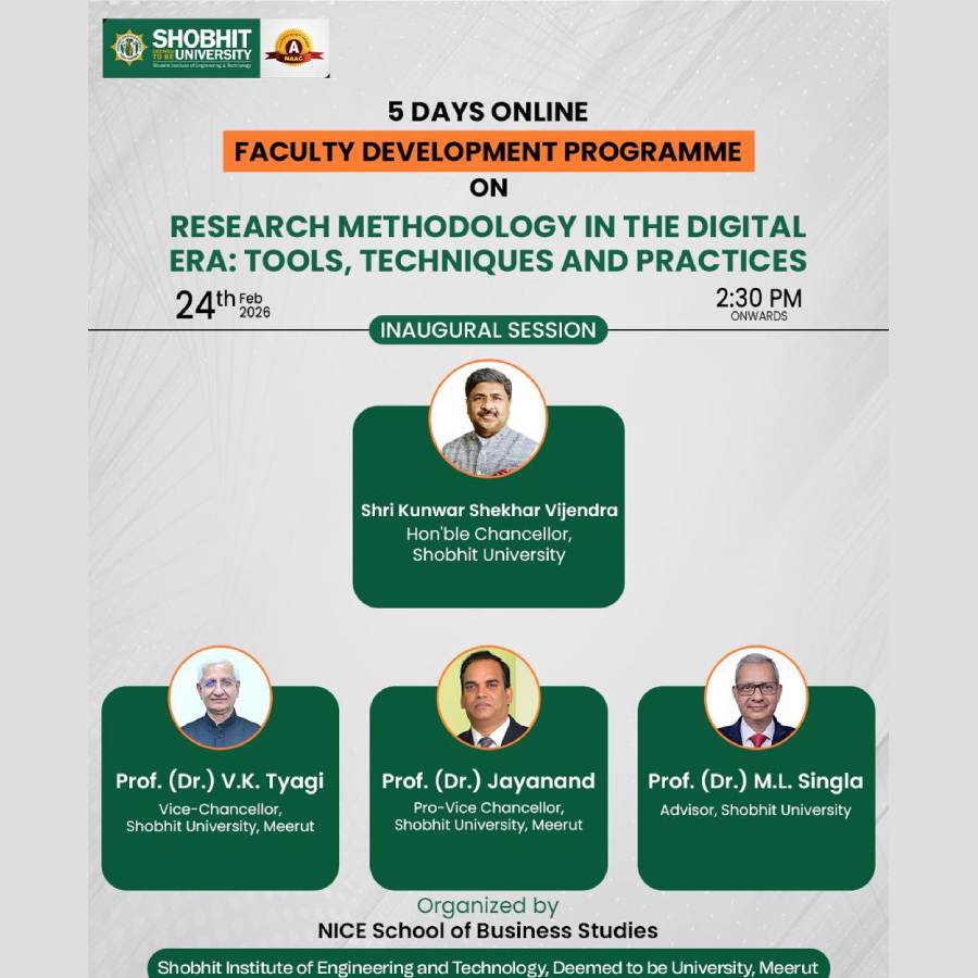 5 Days Online Faculty Development Programme on Research Methodology in the Digital ERA: Tools, Techniques and Practices