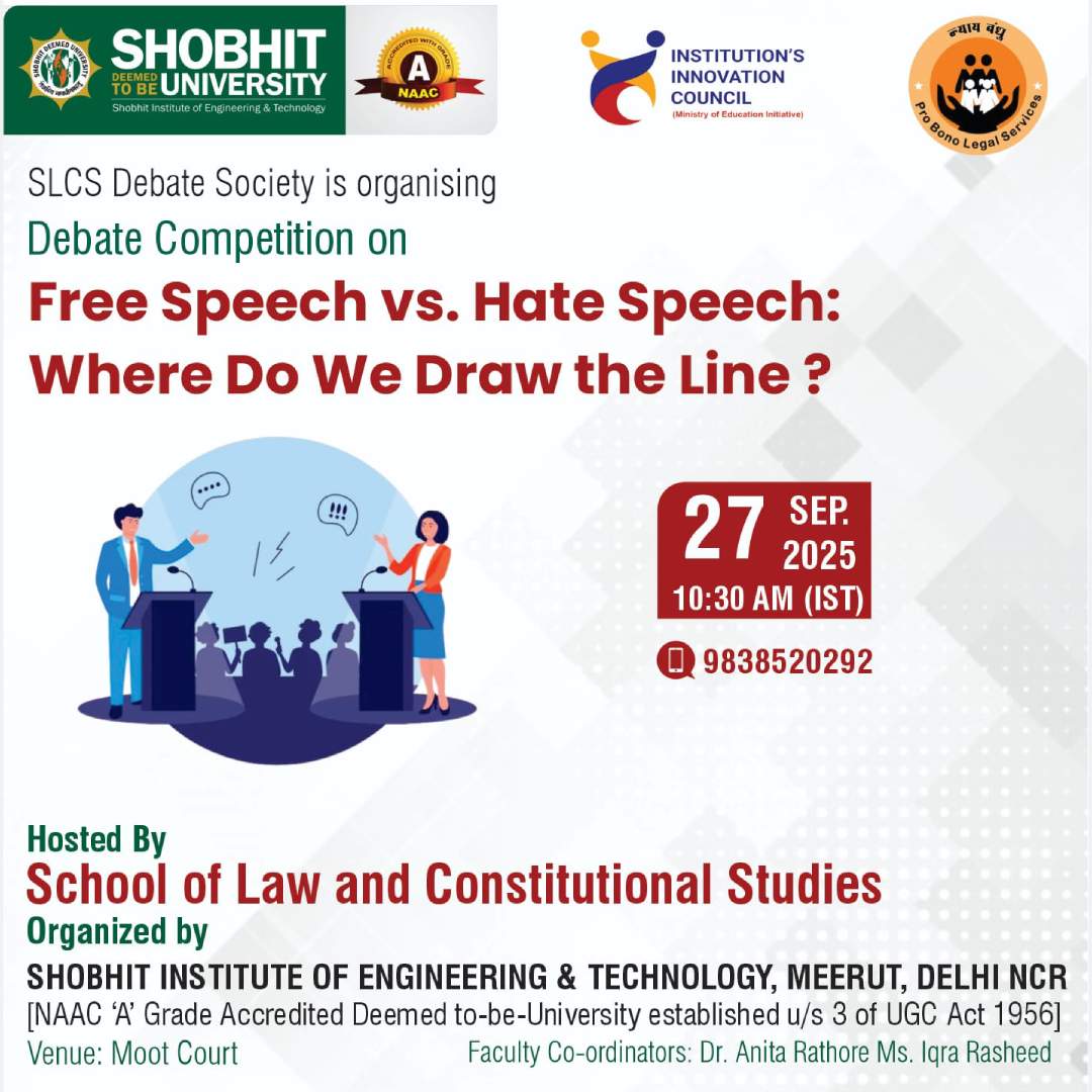 Debate Competition on Free Speech vs Hate Speech: Where Do We Draw the Line?