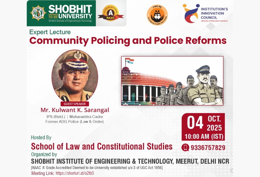 Expert lecture titled Community Policing and Police Reforms