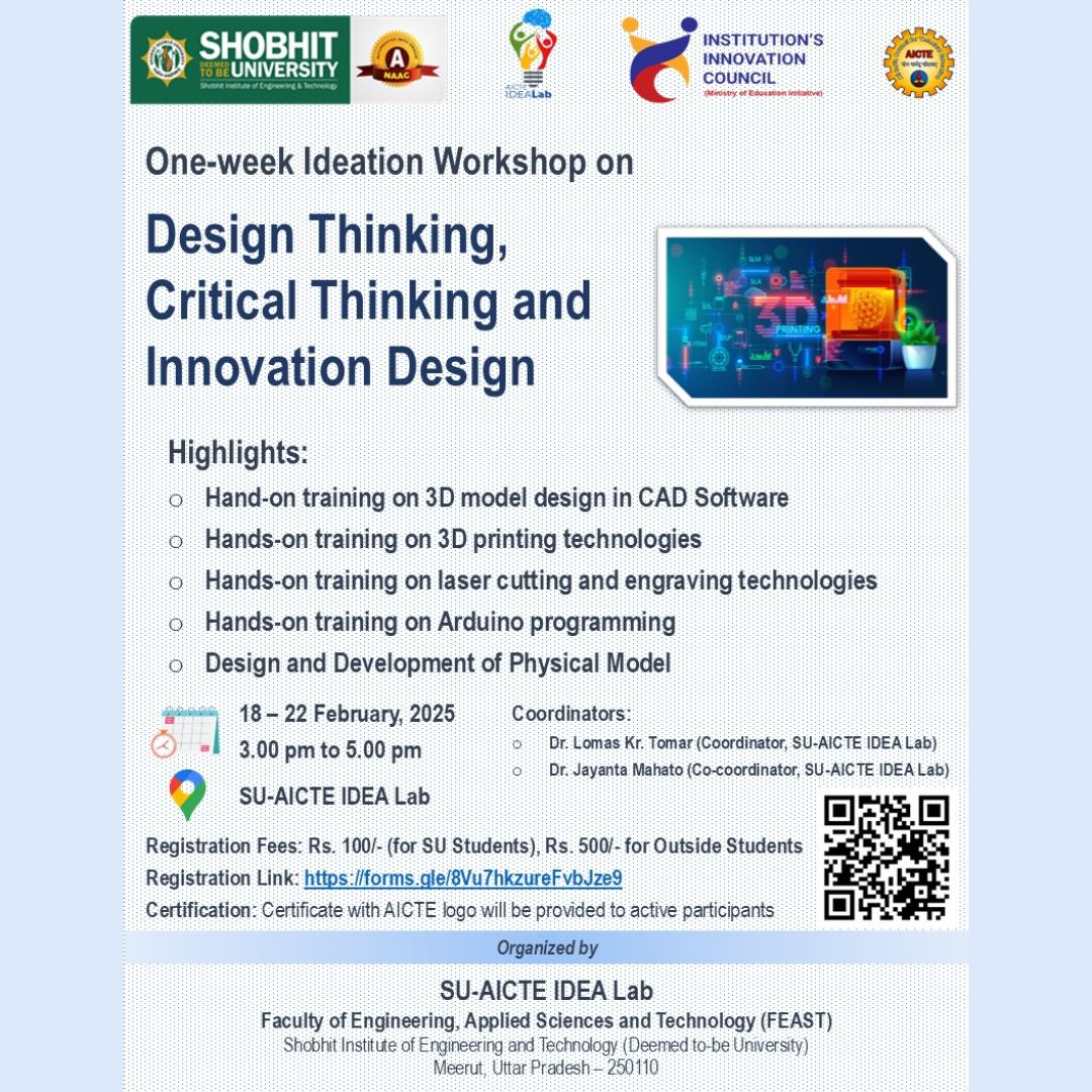 One-week Ideation Workshop on Design Thinking, Critical Thinking and ...
