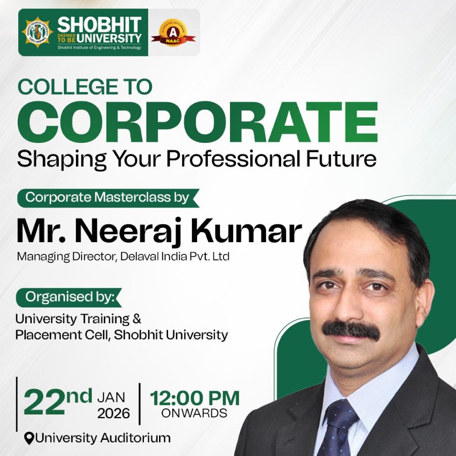 College to Corporate career session at Shobhit University