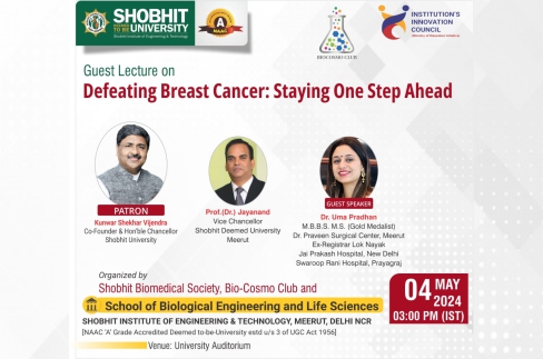 Guest Lecture on Defeating Breast Cancer: Staying One Step Ahead May 04 2024