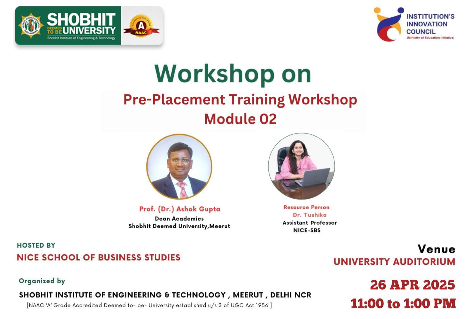 Pre Placement Training Workshop Module 02
