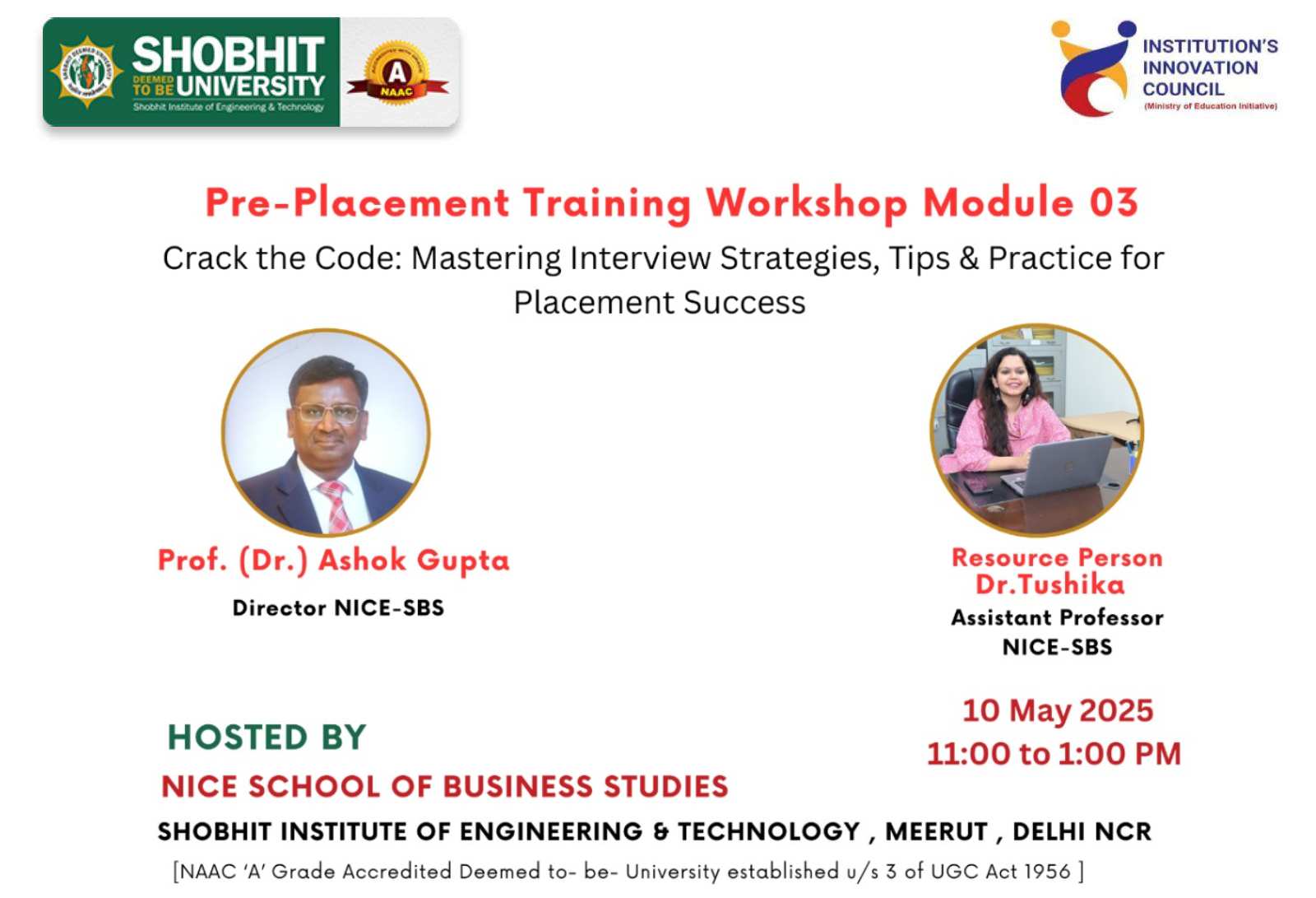 Pre Placement Training Workshop  Module 03